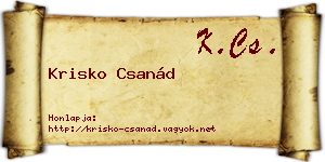 Krisko Csanád névjegykártya